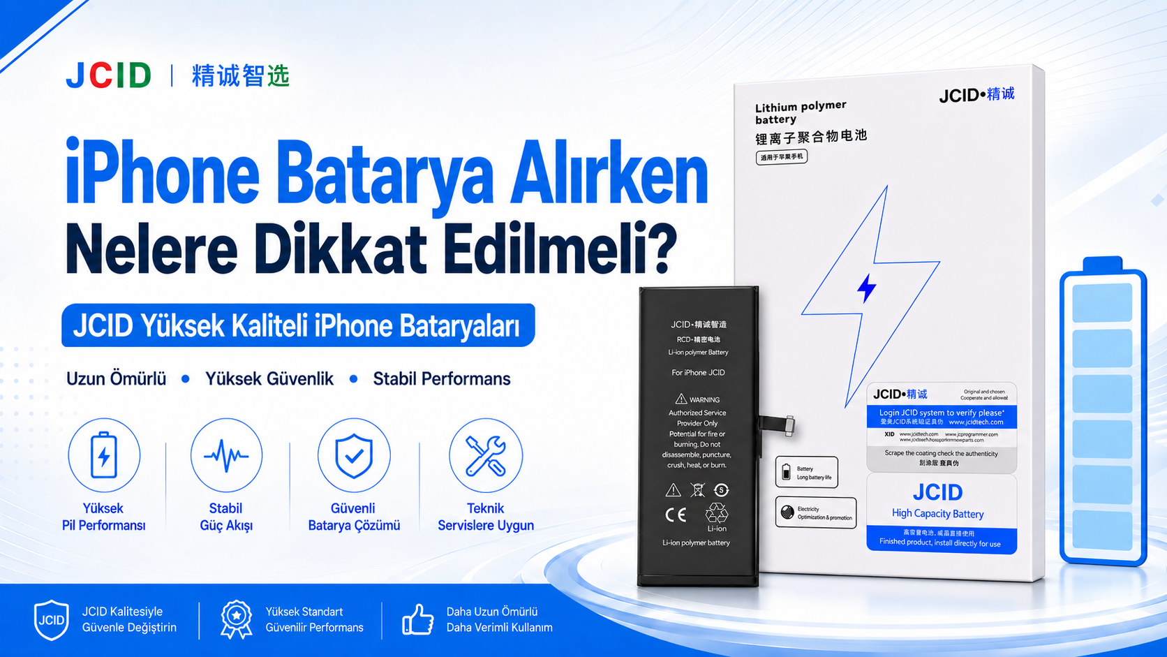 iPhone Batarya Alırken Nelere Dikkat Edilmeli? JCID Güçlendirilmiş Batarya ile Uzun Ömürlü Kullanım
