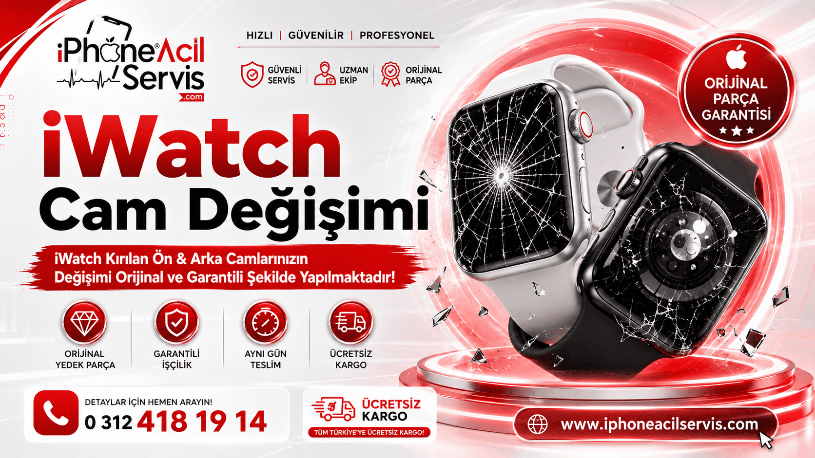 Apple Watch Cam Değişimi – Kırılan Ön ve Arka Camlar İçin Profesyonel Servis