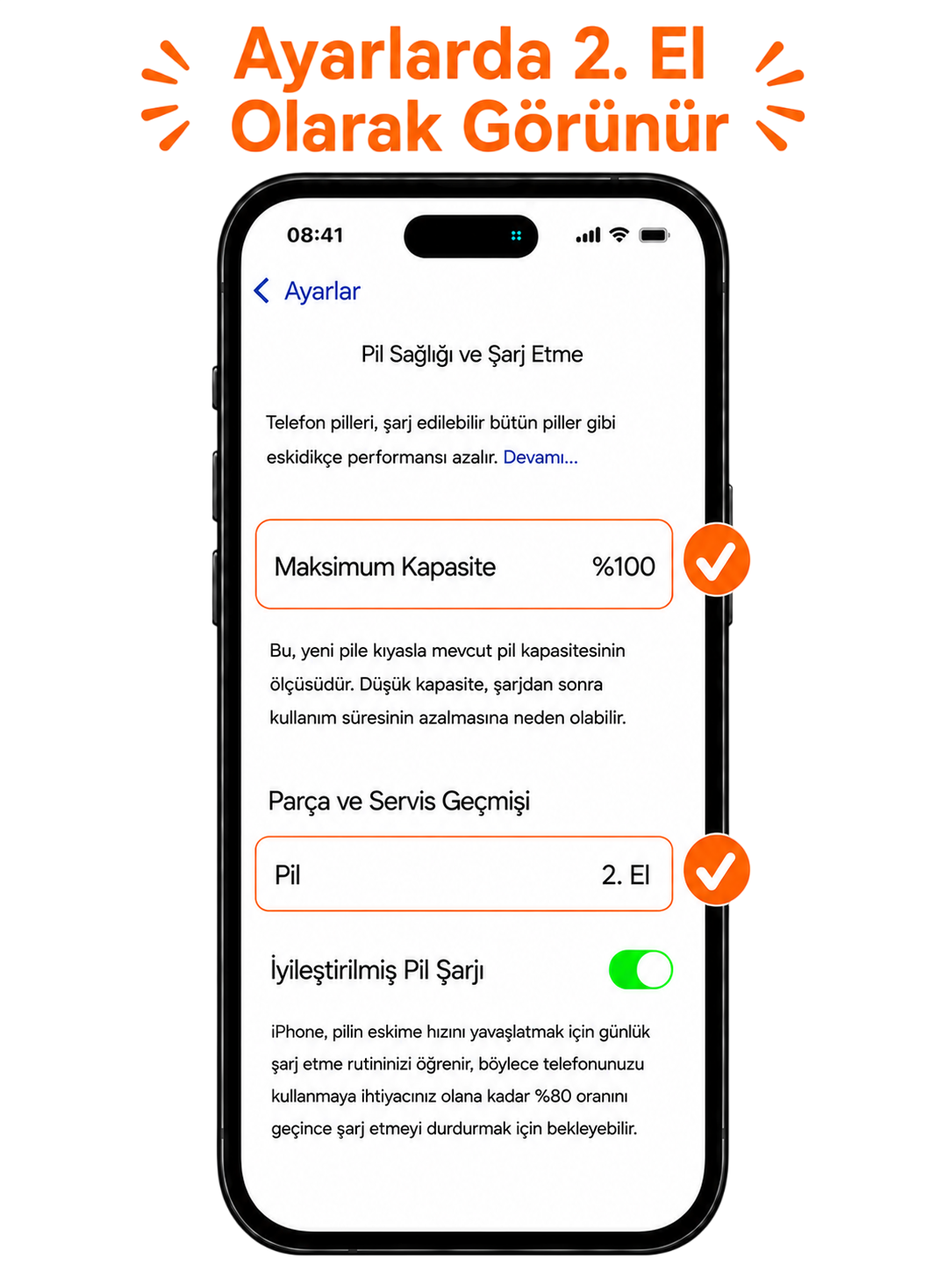iPhone 15 JCID Yüksek Kapasiteli Batarya (3520 mAh) Diagnosable — galeri küçük resim 2