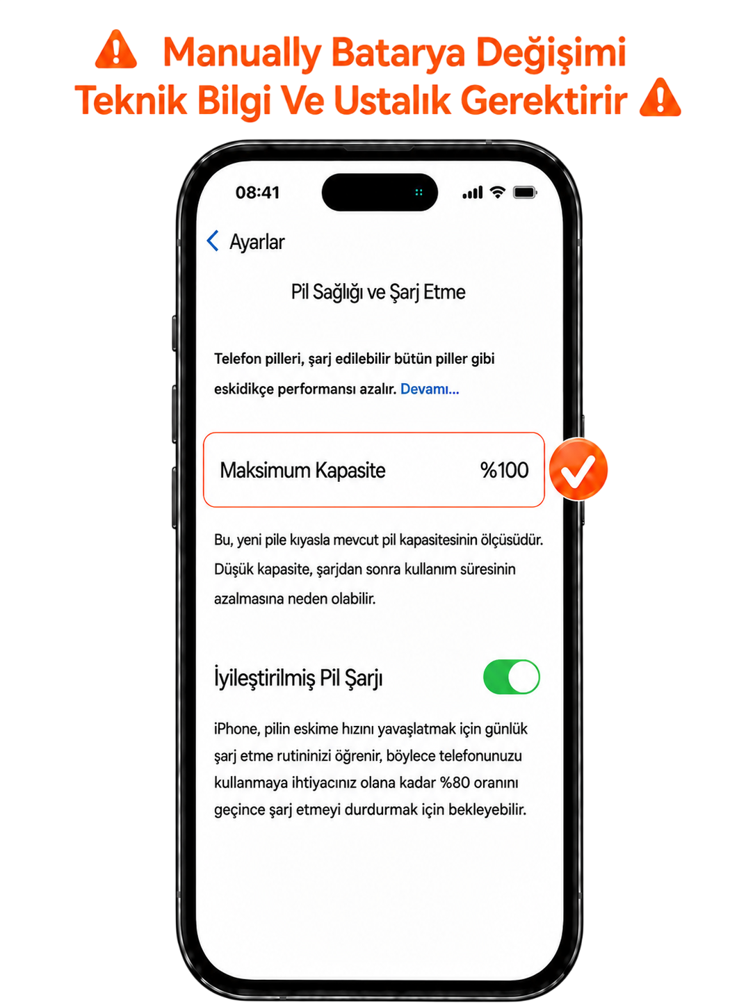 iPhone 16 Pro JCID Yüksek Kapasiteli Batarya (3582 mAh) Manually — galeri küçük resim 2