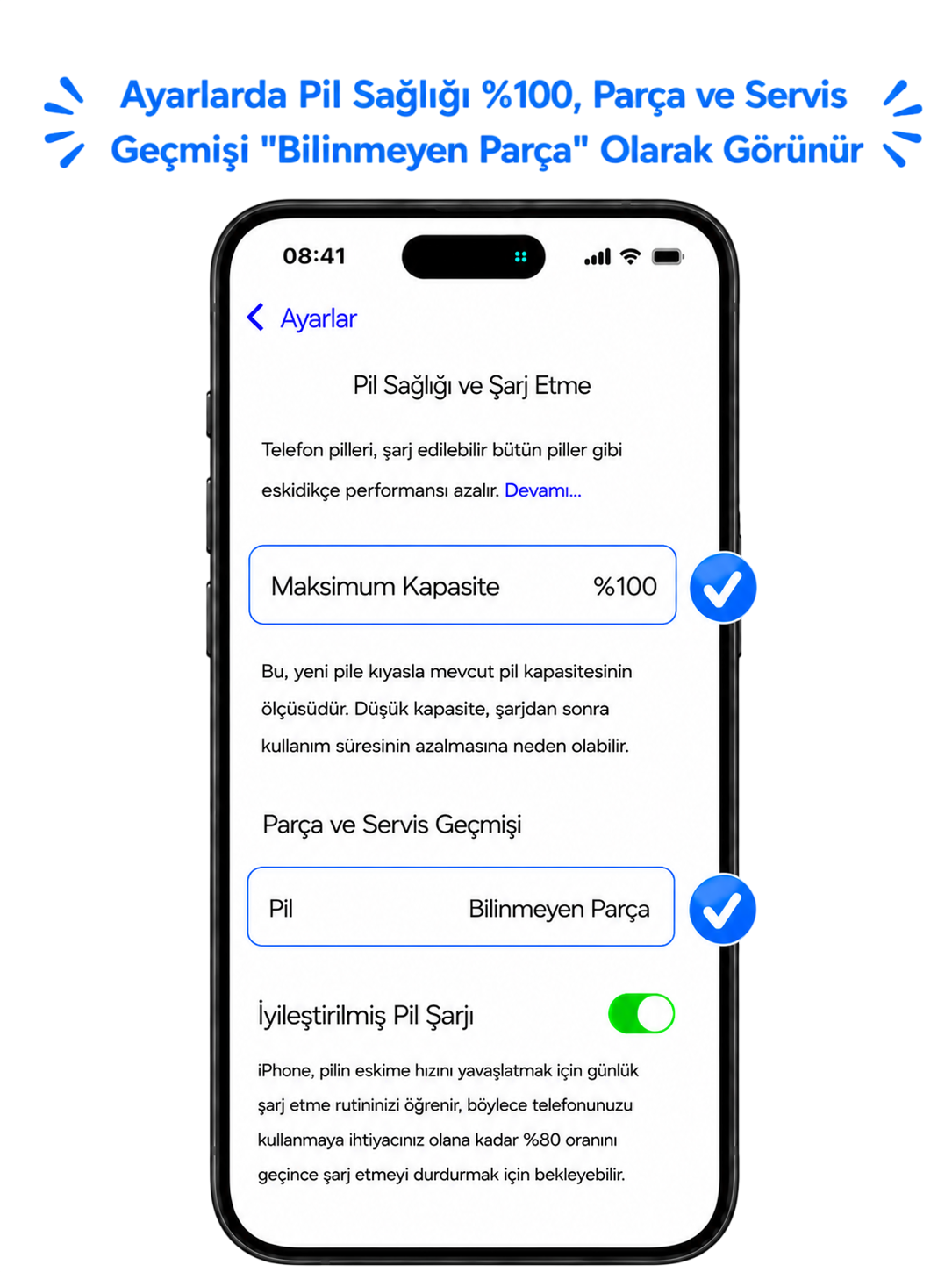 iPhone 16 Pro JCID Yüksek Kapasiteli Batarya (3582 mAh) USE — galeri küçük resim 2
