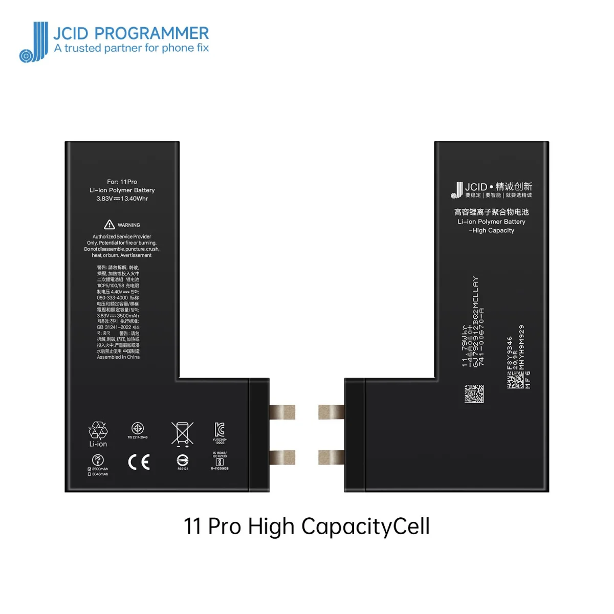 iPhone 11 Pro JCID Yüksek Kapasiteli Batarya (3500 mAh) Manually