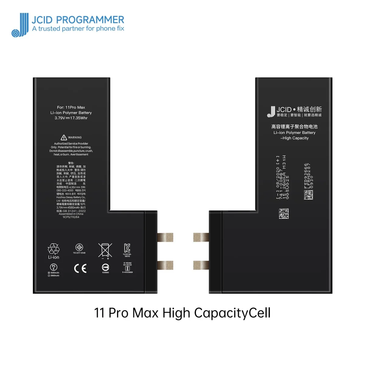 iPhone 11 Pro Max JCID Yüksek Kapasiteli Batarya (4580 mAh) Manually