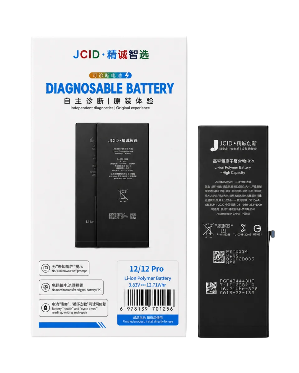 iPhone 12 / 12 Pro JCID Yüksek Kapasiteli Batarya (3320 mAh) Diagnosable