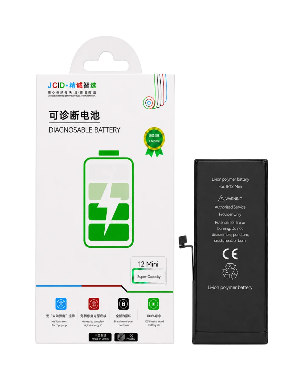 iPhone 12 mini JCID Yüksek Kapasiteli Batarya (2520 mAh) Orijinal — galeri küçük resim 1