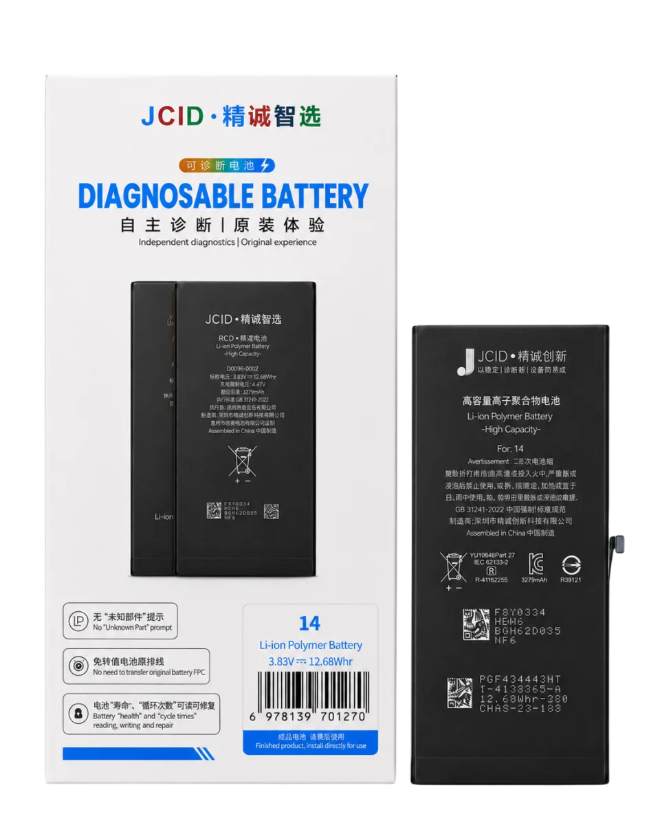 iPhone 14 JCID Yüksek Kapasiteli Batarya (3590 mAh) Diagnosable — galeri küçük resim 1