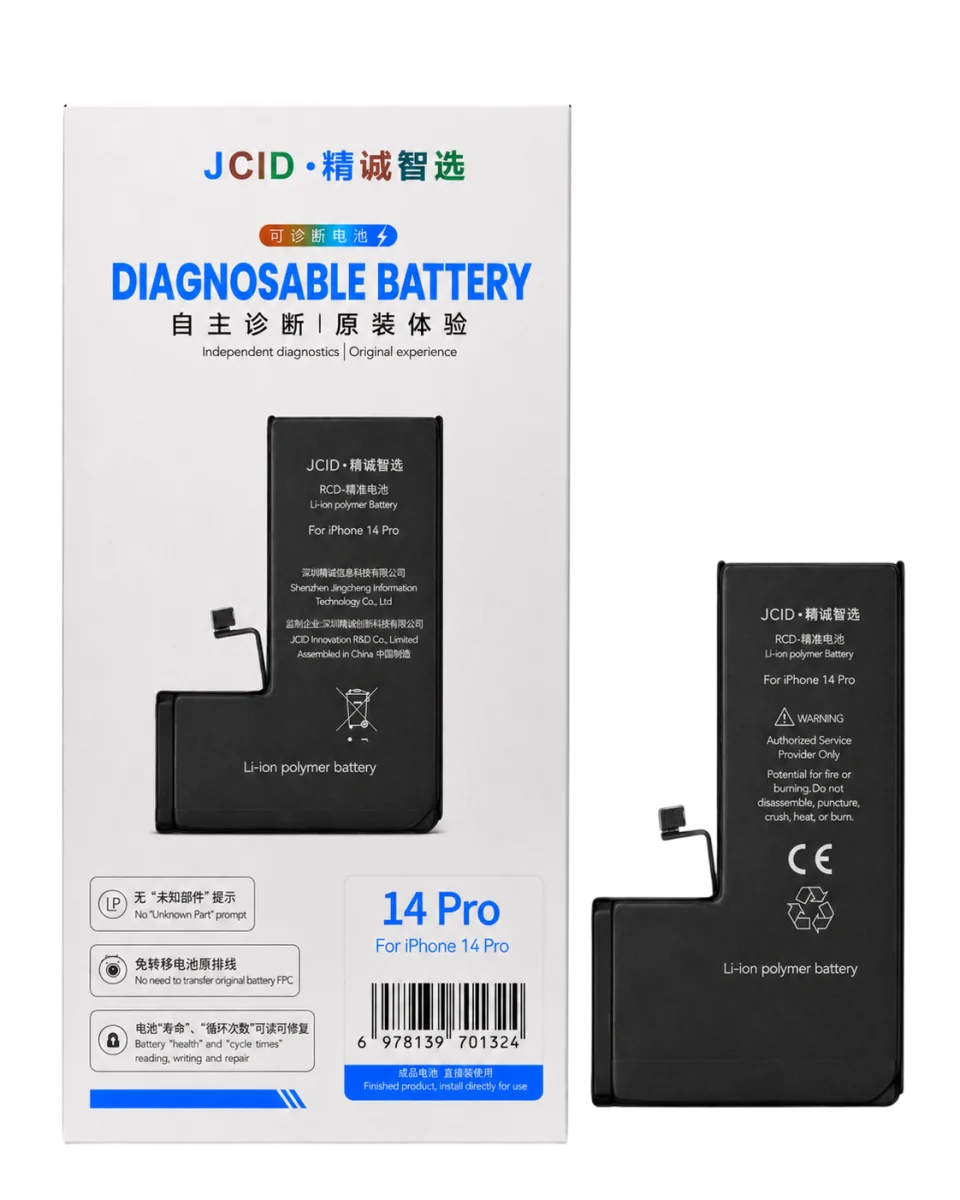 iPhone 14 Pro JCID Yüksek Kapasiteli Batarya (3410 mAh) Diagnosable — galeri küçük resim 1