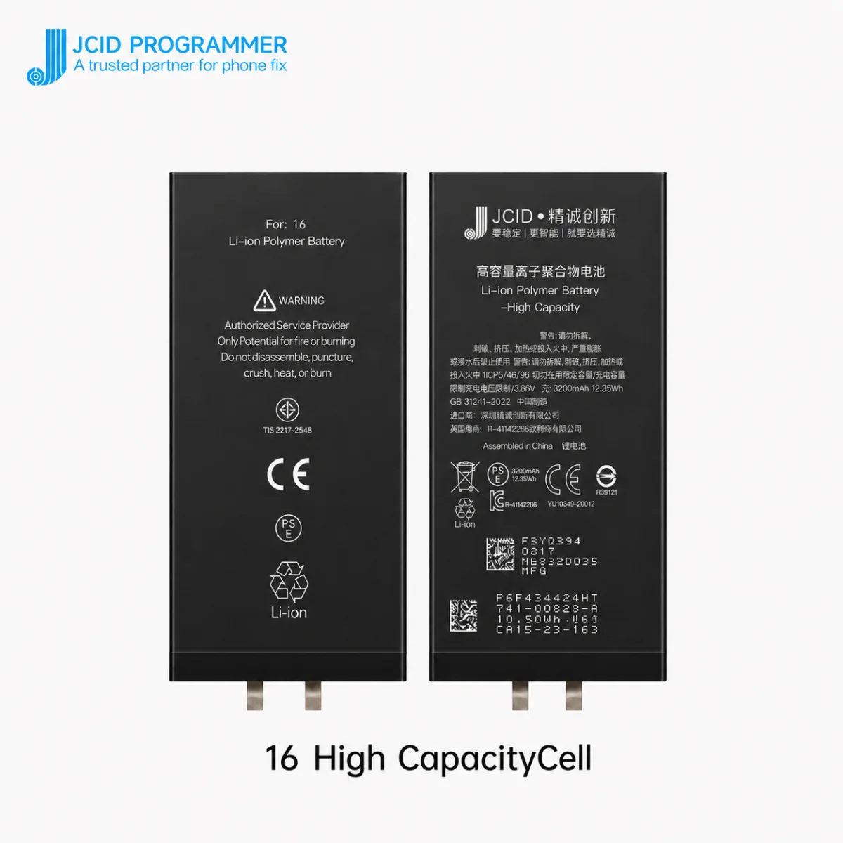 iPhone 16 JCID Yüksek Kapasiteli Batarya (3780 mAh) Manually — galeri küçük resim 1