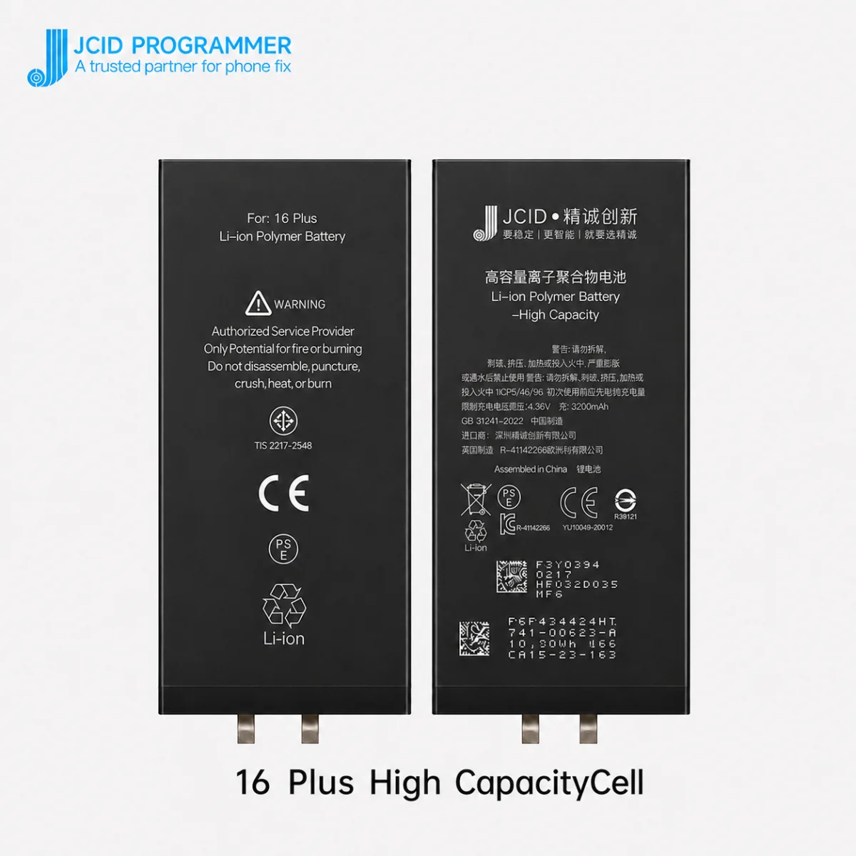 iPhone 16 Plus JCID Yüksek Kapasiteli Batarya (4674 mAh) Manually — galeri küçük resim 1