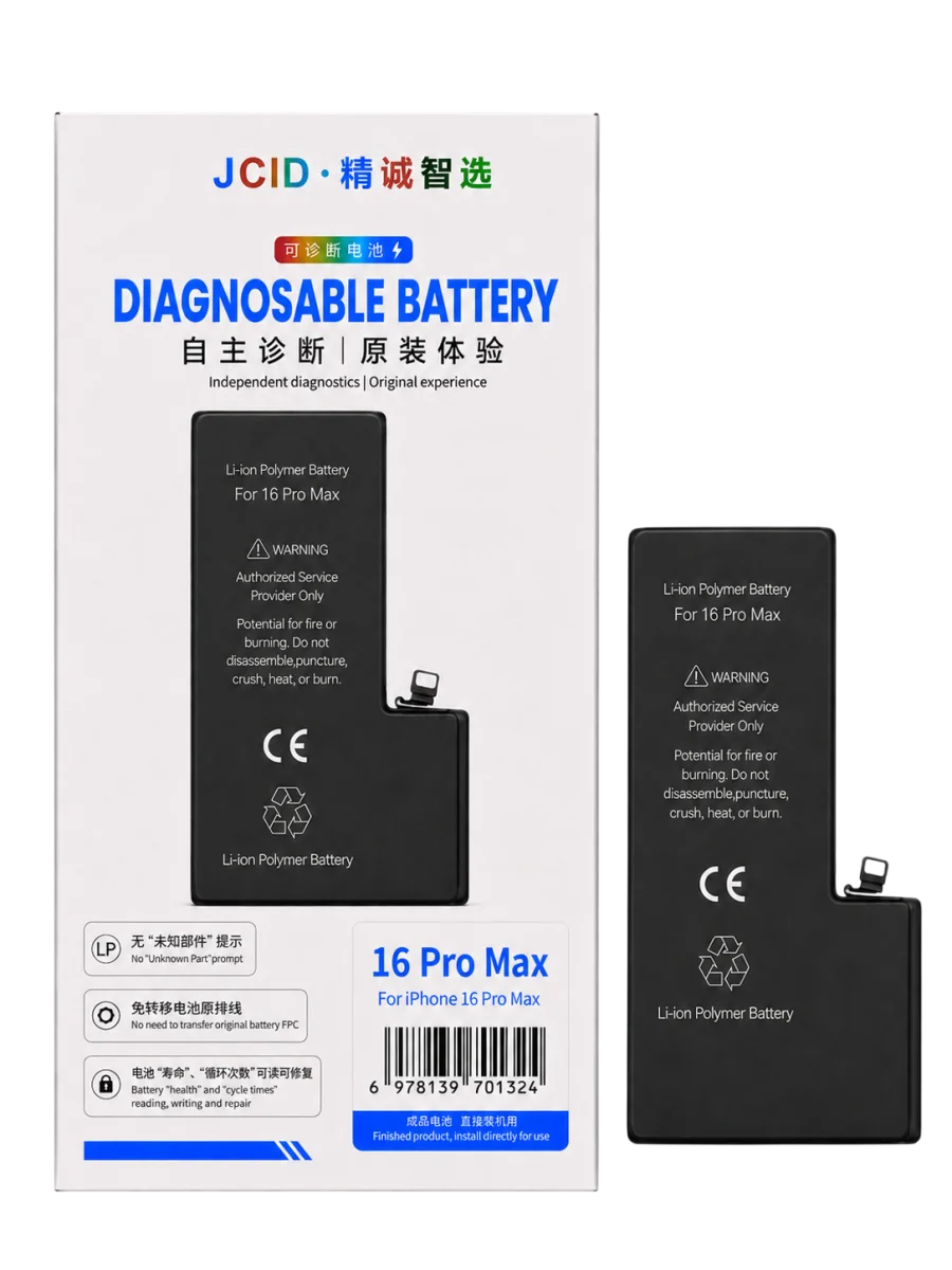 iPhone 16 Pro Max JCID Yüksek Kapasiteli Batarya (4685 mAh) Diagnosable — galeri küçük resim 1