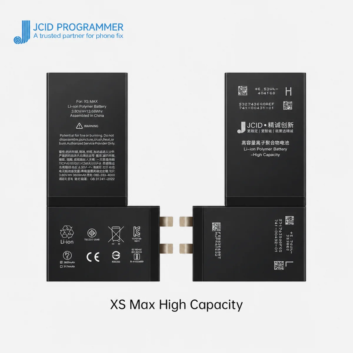 iPhone XS Max JCID Yüksek Kapasiteli Batarya (3600 mAh) Manually — galeri küçük resim 1